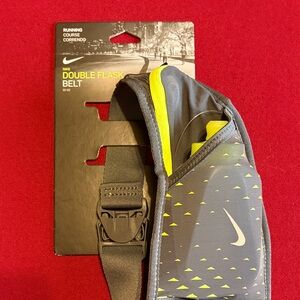 Nike Gray and Neon Yellow Double Flask Belt